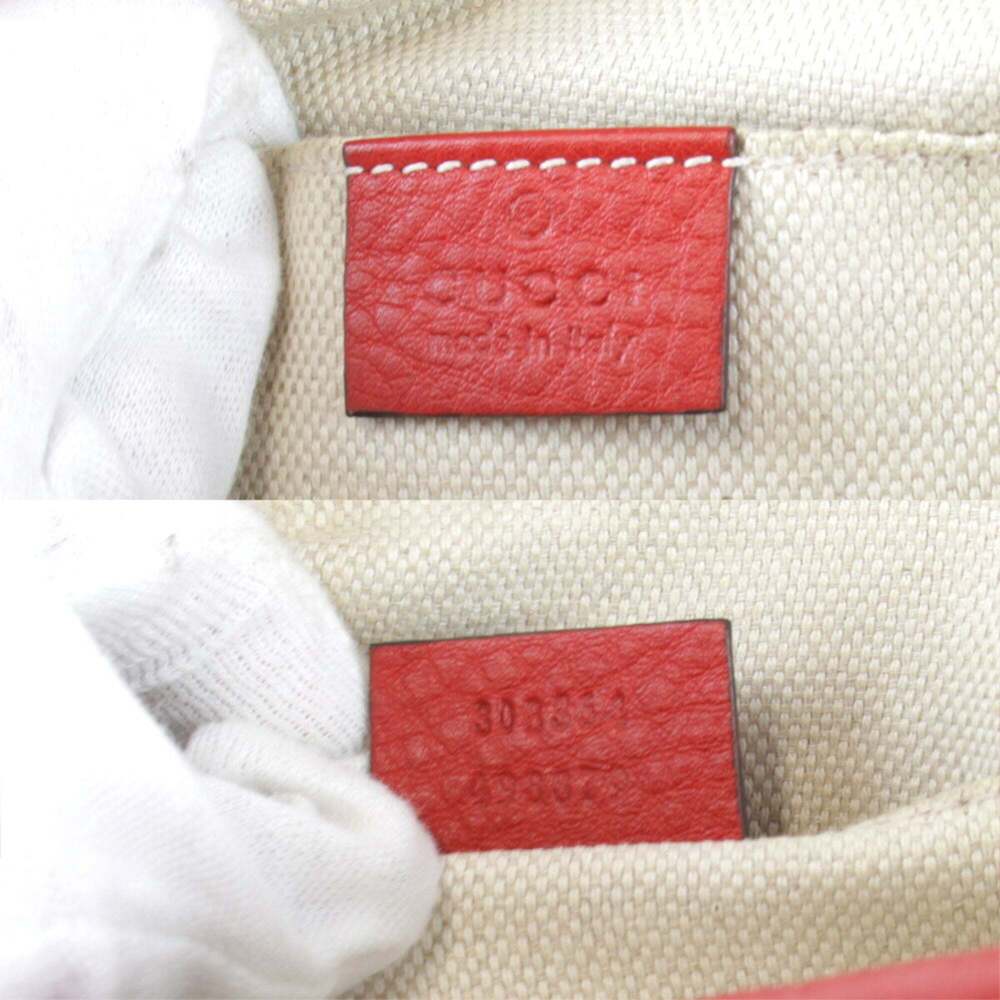 GUCCI Red Leather Shoulder Bag - Picture 6 of 8